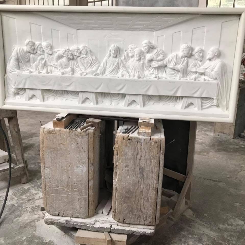 Scultura marmo Statuario Carrara finitura manuale